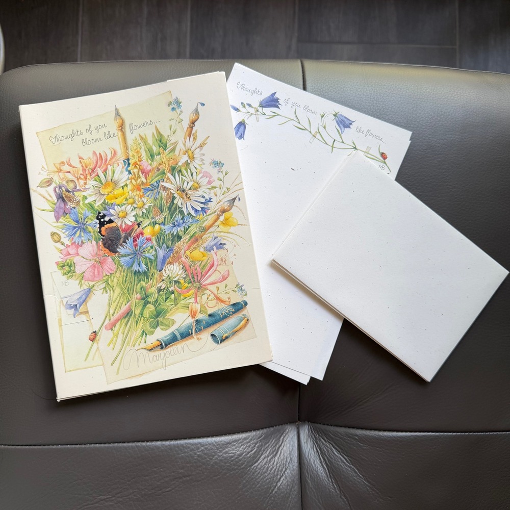 Vtg Hallmark Stationery Portfolio Marjolein Bastin Natures Sketchbook Open Set